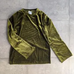 Ciaopanic　ベロア　オリーブグリーン　カーキ　トップス　長袖