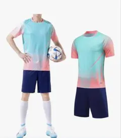 【新品】サッカー ウェア 上下セット S 155cm ミントグリーン×ピンク