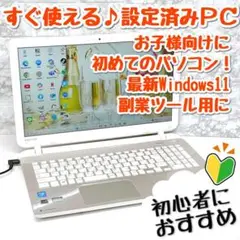 限定特価！Windows11薄型ノートパソコン 初心者設定済み カメラ 115A