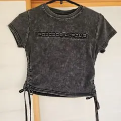 ANAP 半袖 Tシャツ ブラック ケミカルウォッシュ サイドドロストのサムネイル