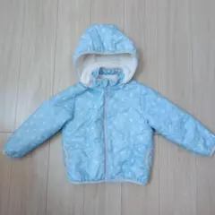 水色 雪の結晶模様 ダウンコート