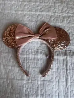 ミニーマウス耳カチューシャ（ローズゴールド）