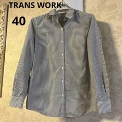 美品　トランスワーク　サイズ40 ストライプ柄　シャツブラウスのサムネイル
