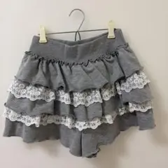 SHEIN フリル レース ミニスカート グレーのサムネイル