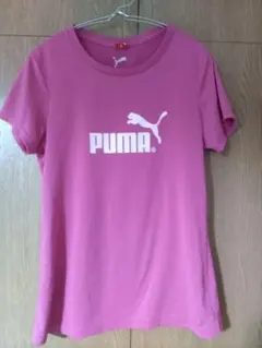 PUMA ピンク 半袖TシャツLサイズ（Ｍ寄り）
