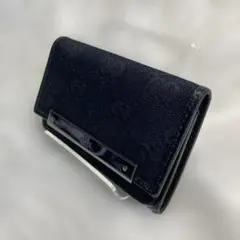 【美品】GUCCI グッチ GGキャンバス キーケース ブラック 黒 レザー