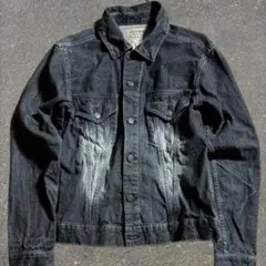 00s archive black denim jacket y2k