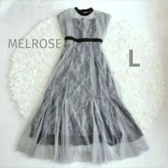 MELROSE レイヤードラメチュールドレス L グレー系のサムネイル