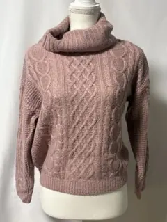 INGNI ピンク ケーブルニット タートルネック