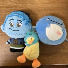 ぬいぐるみセット 青い髪のキャラクターと動物