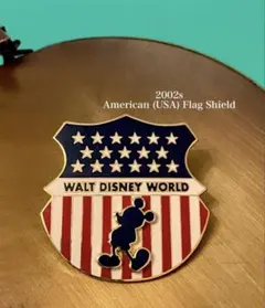 【WDW】ミッキー USA 星条旗 ピンバッジ 2002年 ヴィンテージ 希少