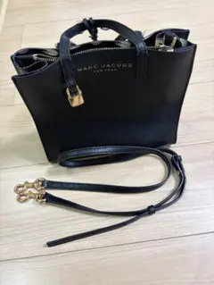 MARC JACOBS 2way ブラック レザー ショルダー付き 使用感あり