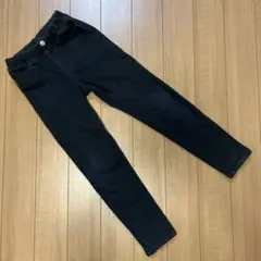 【GU】ヌクヌクストレッチ黒スキニーパンツ【130】