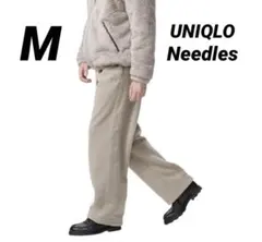 ユニクロ× NEEDLES フリースワイドパンツ ベージュM
