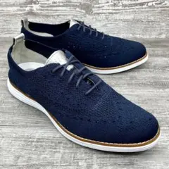 746【極美品】COLE HAAN ウイングチップ スニーカー 紺色 7.5Bのサムネイル
