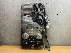 ハローキティ レオパードキラキラiPhone13ケースストラップ付き