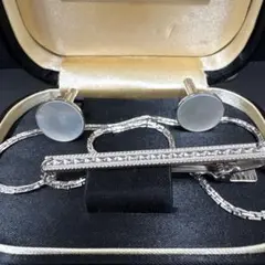 SILVER ROYAL ネクタイピン カフス セット シェル風