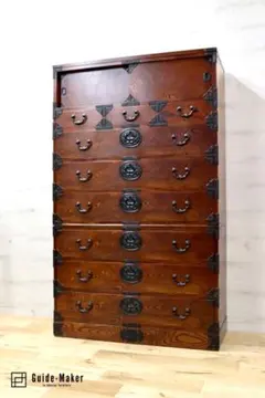 伝統工芸　岩田堂　箪笥　欅　時代箪笥 元祖 岩谷堂箪笥 桜木作 両袖文机（小） 欅材 漆塗装伝統工芸品