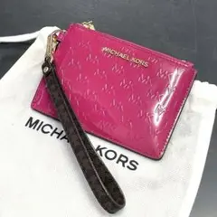 キ89/マイケルコース /カードケース/コインケース/キーリング/エナメルピンク