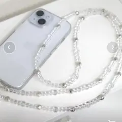 クリアビーズ スマホショルダーストラップ