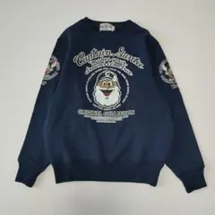 キャプテンサンタ　プリントトレーナー　スウェット　ヴィンテージ　ブルー　XS
