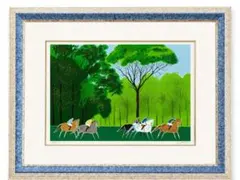 セルジュ・ラシス 真作　リトグラフ 競馬 額装品　版画　美術品　アート　芸術 セルジュ・ラシス 真作 リトグラフ 競馬 額装品 版画 美術品 アート