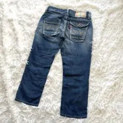 EDWIN エドウィン 7分丈デニム Sサイズ 刺繍ポケット クロップドパンツ