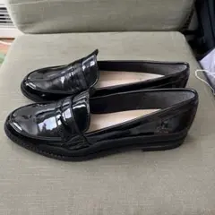 ブラックエナメルローファー 24cm