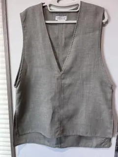 チャオパニックティピー　リネンライクVネックノースリーブ ベスト　ライトグレー