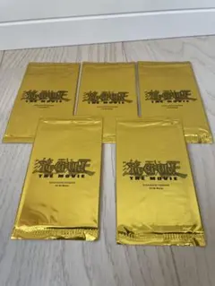 遊戯王 The Movie 光のピラミッド プロモ 未開封 金パック×5