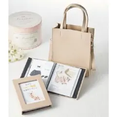 ベージュ ハンドバッグ ストラップ付き