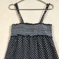黒白水玉キャミソール フリル付き