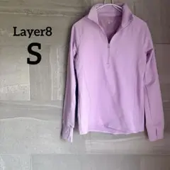 Layer8 【S】 ラベンダー ハーフジップトップ スポーツウェア 長袖
