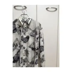 花柄牡丹シャツ  柄シャツ レトロシャツ 80s 90s