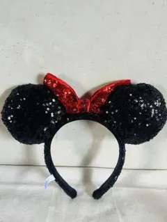ディズニー　カチューシャ　ミニー　スパンコール