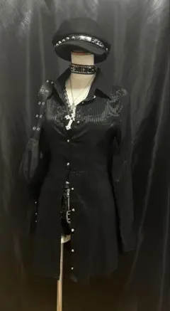 【Flower Circle】エレガントブラックシャツ