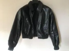 SHEIN ブラック ショート・ クロップド レザージャケット Sサイズ