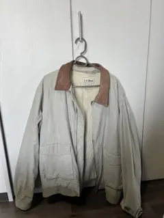 L.L.Bean ベージュジャケット レザー襟