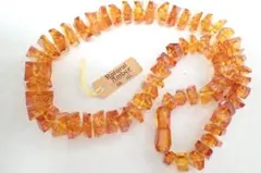 大珠 天然琥珀 21.9mmグラデーション カットロングネックレス 75cm 