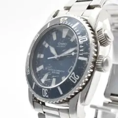 Working condition CASIO men's watch, diver's watch, navy, unidirectional rotating bezel.