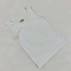 BACK NUMBER タンクトップ リブ編み クルーネック ホワイト Lサイズ