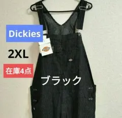 新品DickiesオーバーオールつなぎXXL ステッカー付きインディゴ　ブラック