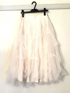 リランドチュール　ロングフレアスカート白