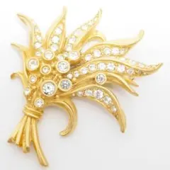 美品 SWAROVSKI スワロフスキー ブローチ ゴールド 石取れなし