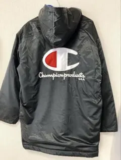 希少champion チャンピオン ベンチコートビッグロゴ刺繍　メンズM