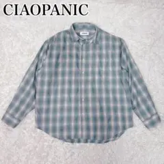 CIAOPANIC 長袖シャツ オンブレチェック ブルー