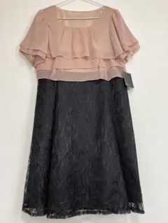 マタニティ　授乳服　フォーマルセレモニー　ワンピース　シフォン　レースM