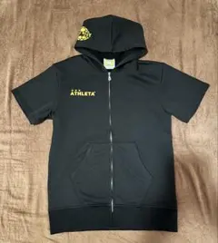 【★ATHLETA】フード付き　半袖ジャージ Lサイズ 黒