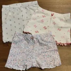 キッズ 1分丈スパッツ オーバーパンツ 3枚セット 105cm