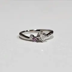 1608 ダイヤピンクサファイアリングPT900プラチナ5号0.219ct